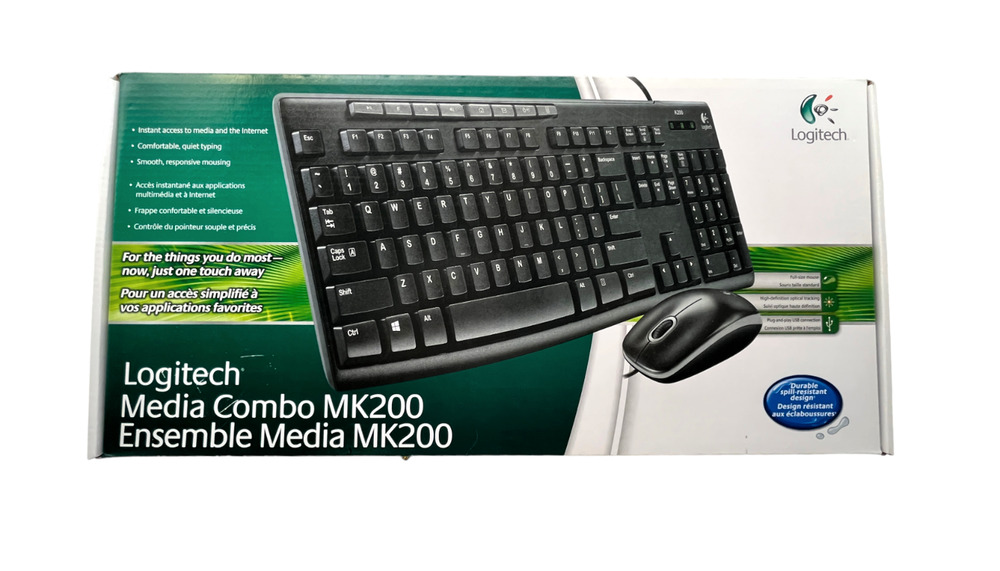 Logitech Media Combo MK200 Full-Size Keyboard and High-Def Optical Mouse NEW